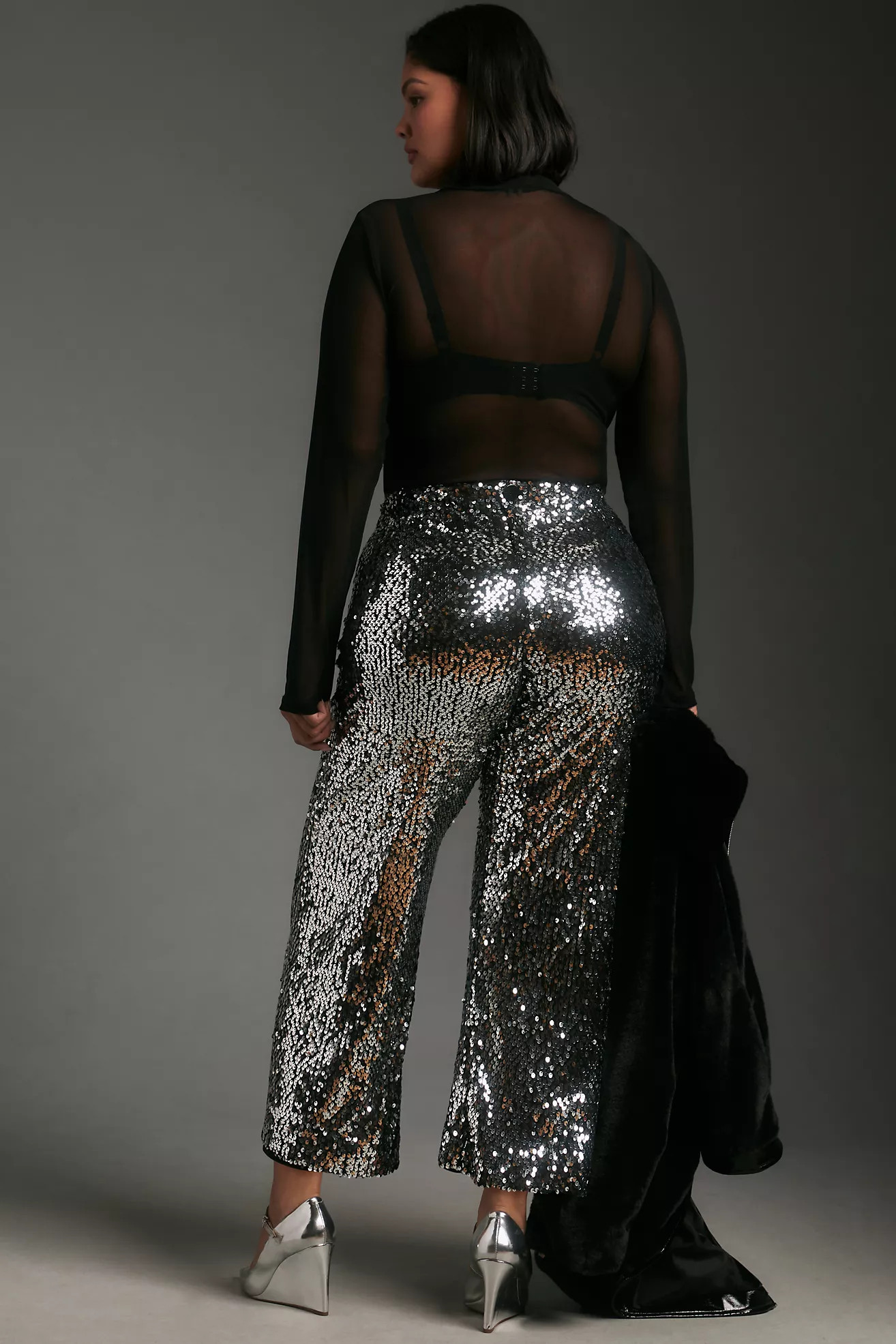 The Colette Cropped Wide-Leg Sequin Pants | Anthropologie (US)