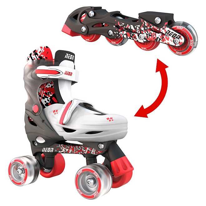 NEON Boys' Combo Inline and Quad Adjustable Light-Up Skates | Academy | Academy Sports + Outdoors