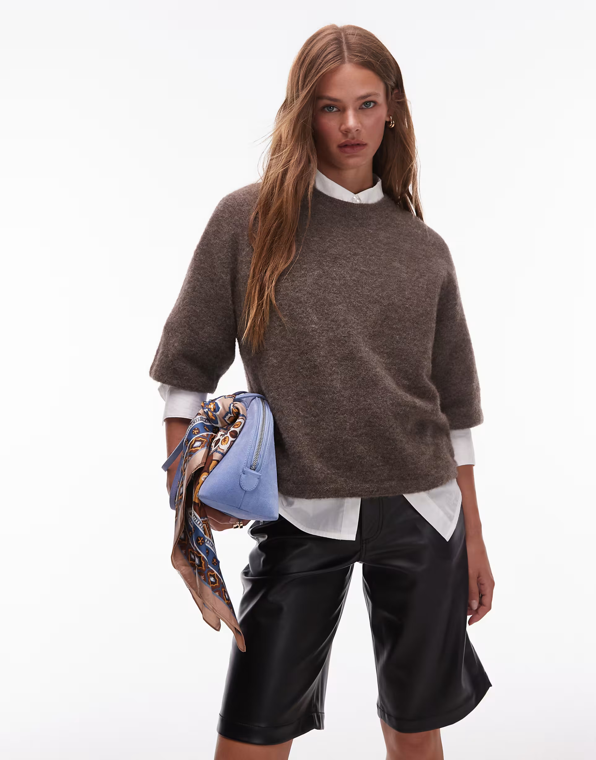& Other Stories alpaca short sleeve knitted jumper in mole brown | ASOS | ASOS (Global)