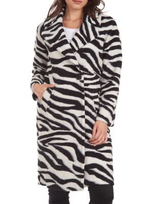 Plus Brushed Zebra Print Coat | Saks Fifth Avenue OFF 5TH