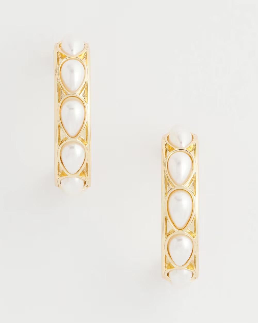 No Droop® Faux Pearl Hoop Earrings | Chico's