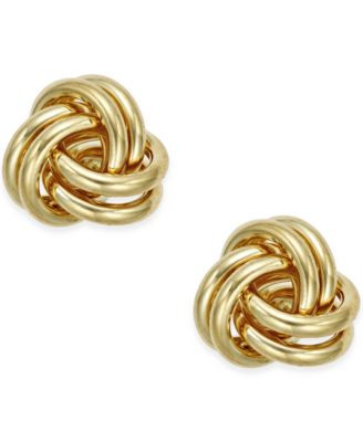 Love Knot Stud Earrings in 10k Gold - Yellow Gold | Macy's