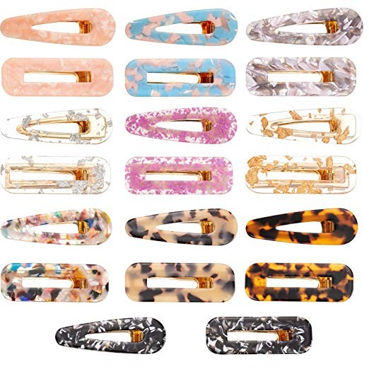 20 Pieces Hair Clips Acrylic Resin Hair Barrettes Geometric Hair Pins Hair Accessories for Women ... | Amazon (US)