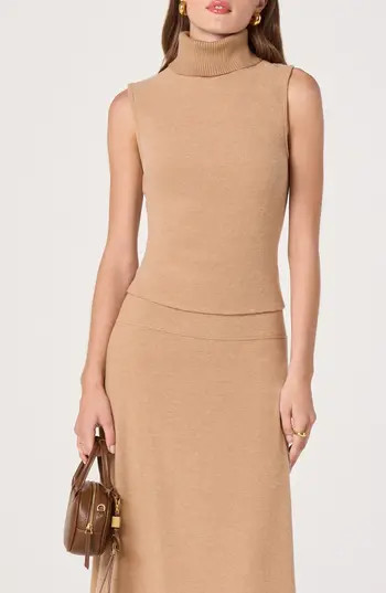 ASTR the Label Sleeveless Turtleneck Sweater in Tan at Nordstrom Rack, Size Small | Nordstrom Rack