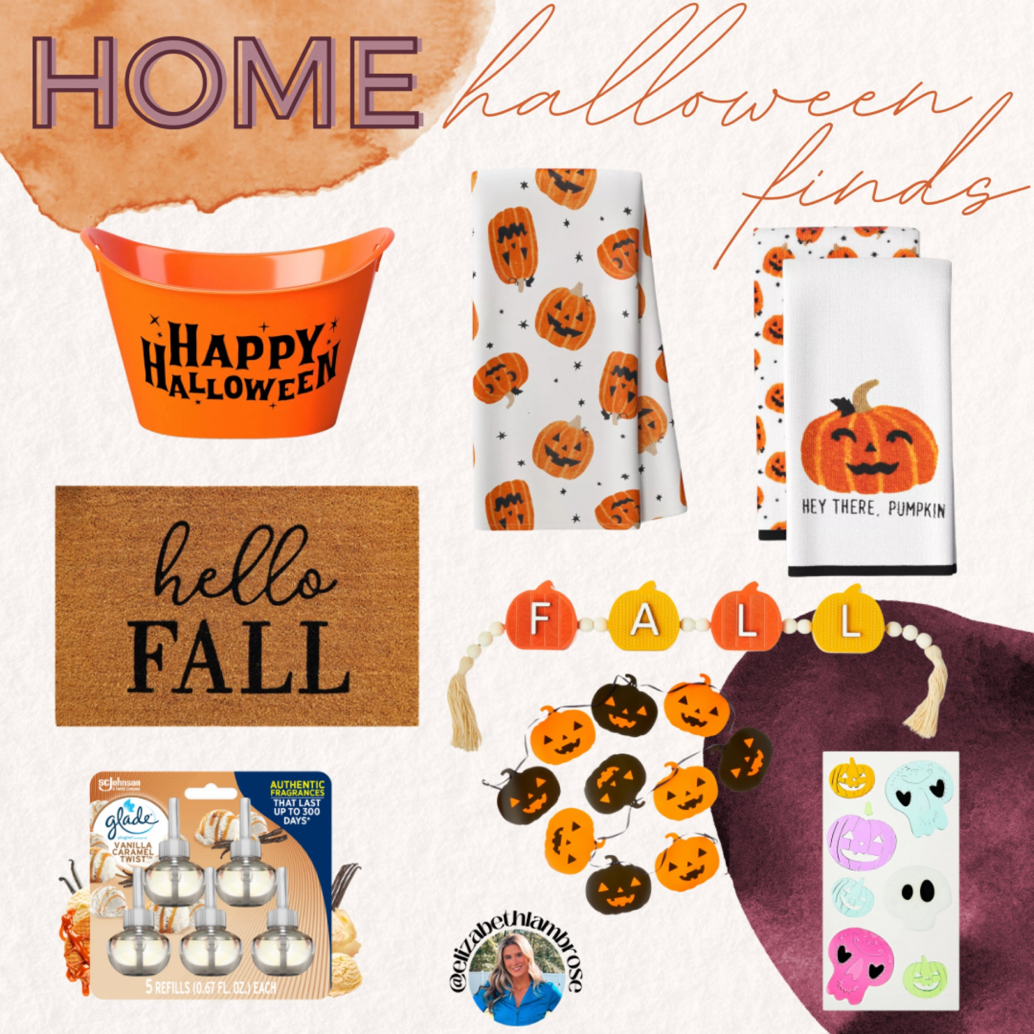 found some cute halloween and fall home items!! I just got this glade plug in scent and i’m so excited to use it! 

home, fall, halloween, party, mat, doormat, towels, kitchen, window clings

#LTKSeasonal #LTKFindsUnder50 #LTKHome