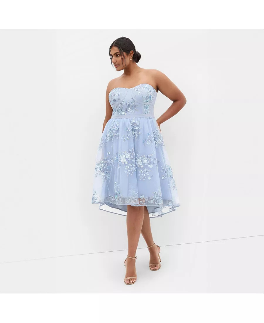 Plus Size Ambrosia Strapless Tulle Dress | Macy's