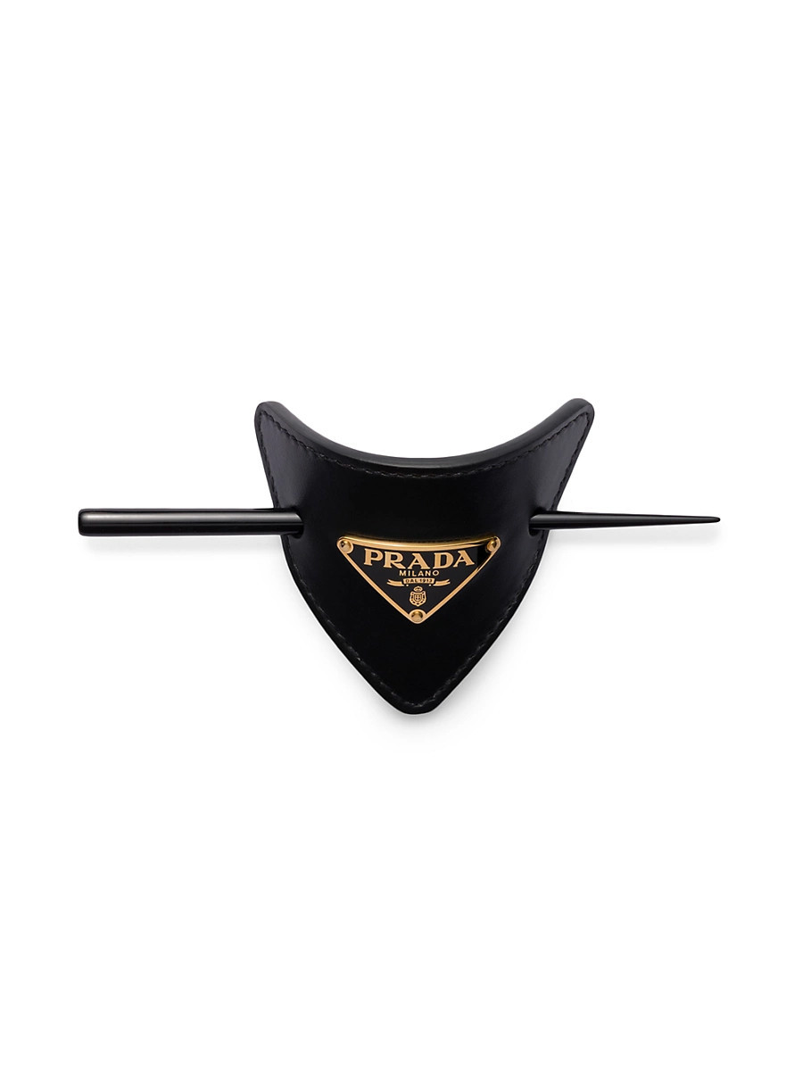 Women's Leather Hair Clip - Black Gold | Saks Fifth Avenue
