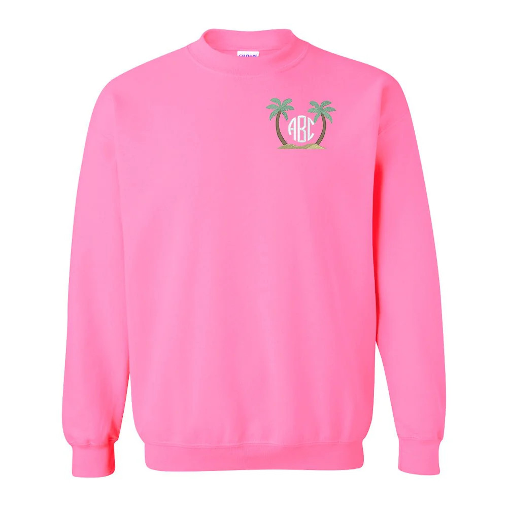 Monogrammed Palm Tree Crewneck Sweatshirt | United Monograms