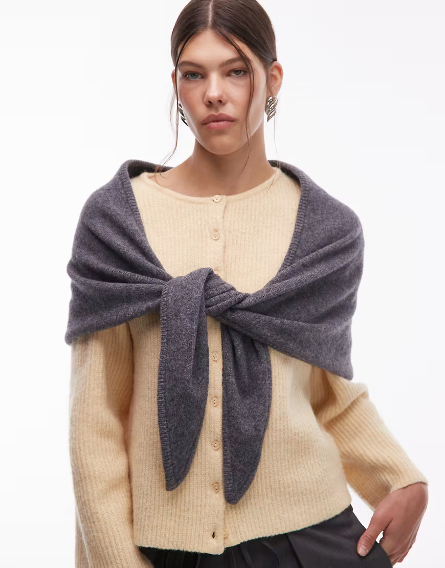 & Other Stories wool triangle scarf in dark grey | ASOS (Global)