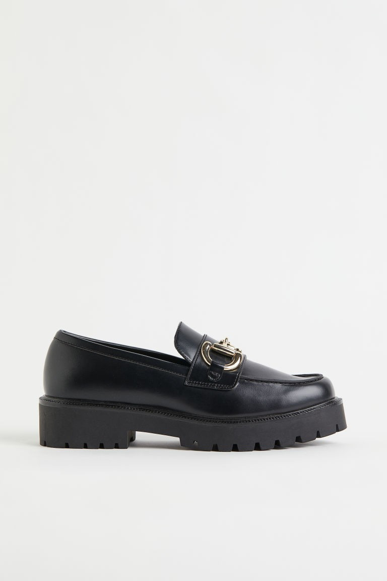 H & M - Chunky Buckle-detail Loafers - Black | H&M (US + CA)