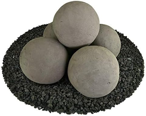 Ceramic Fire Balls | Set of 5 | Modern Accessory for Indoor and Outdoor Fire Pits or Fireplaces ... | Amazon (US)