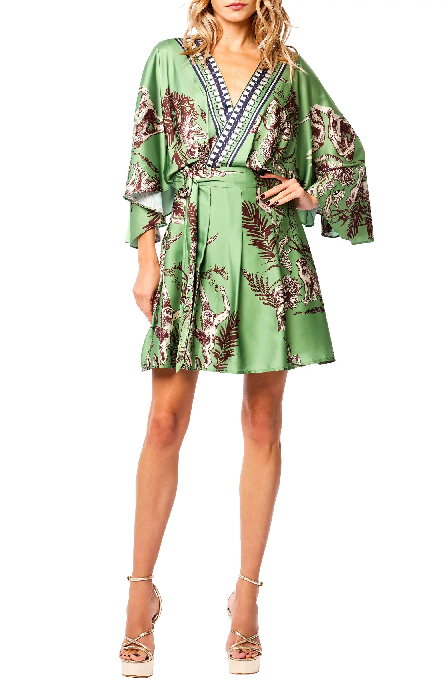 CIEBON Avaele Belted Long Sleeve Wrap Dress | Nordstrom | Nordstrom