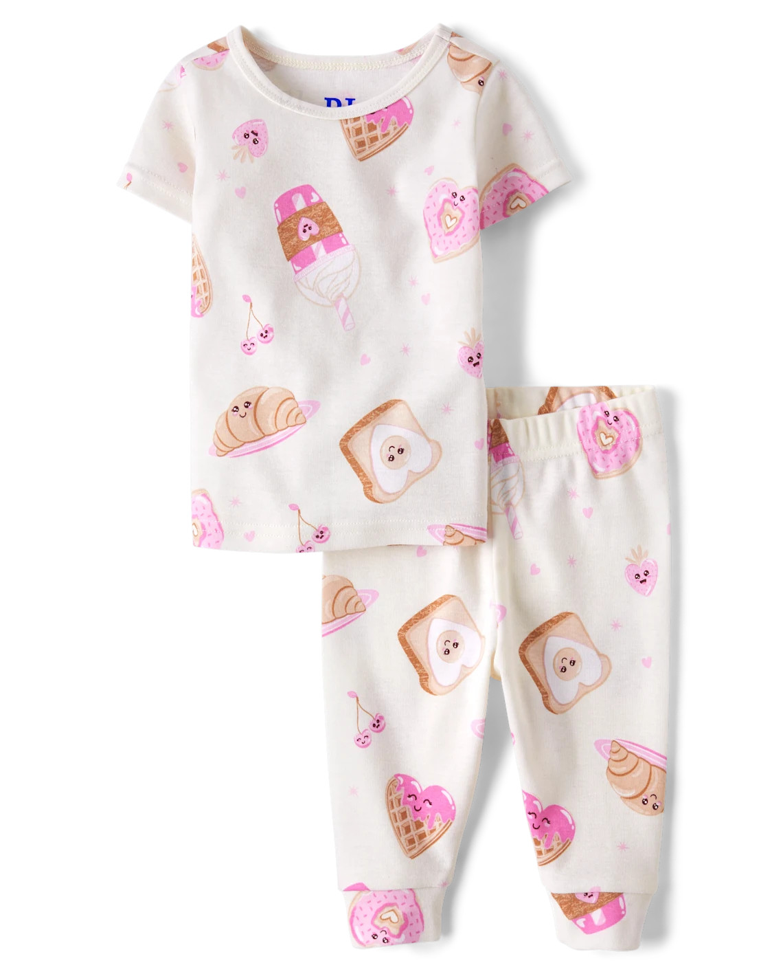Baby And Toddler Girls Breakfast Snug Fit Cotton Pajamas - white | The Children's Place