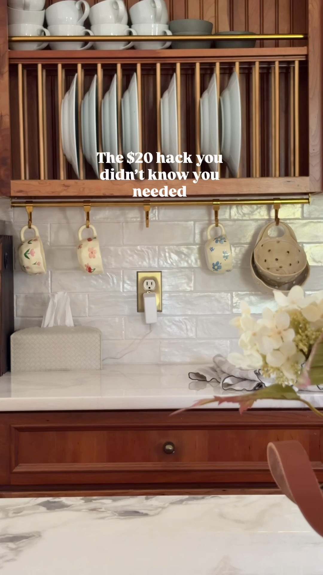The only thing you need for your kitchen 👏🏻

I waited WAY too long to hang this little rail under my kitchen cabinet.

I originally added it because I wanted to hide that awkward outlet with a cute basket… but now?! I use this rail more than I ever thought I would.

It’s perfect for hanging mugs, measuring cups, kitchen towels, utensils, or anything else you want within easy reach without taking up precious counter or cabinet space.

It’s one of those simple little kitchen upgrades that makes you wonder why you didn’t do it sooner. 🤎

I linked the rail + everything else you see in my kitchen.

#LTKHome #LTKSaleAlert