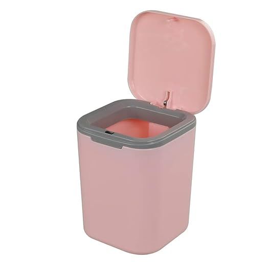 HOMMP 1/2 Gallon Tiny Countertop Trash Can, Push-Button (Pink) | Amazon (US)