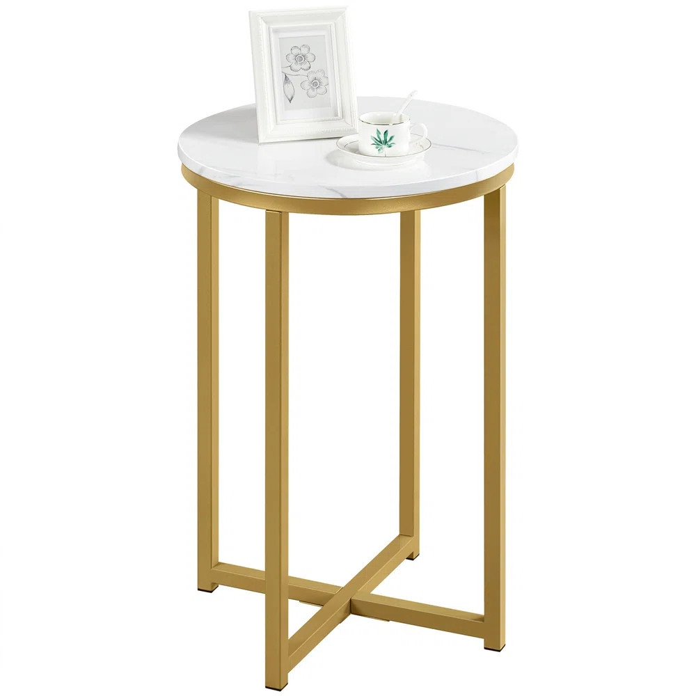 24.5" H X-Based Faux Marble Side Table End Table | Wayfair | Wayfair North America