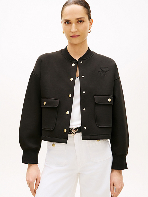 Gold-Tone Button Interlock Knit Relaxed Cardigan | Tommy Hilfiger UK