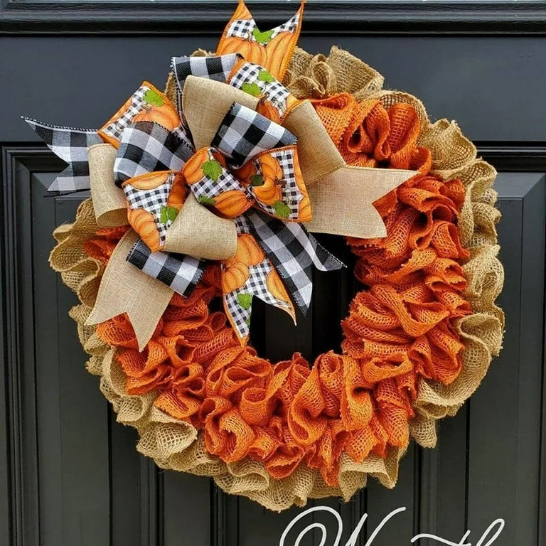 Fall Burlap Wreath Autumn Wreaths for Front Door Farmhouse | Walmart (US)