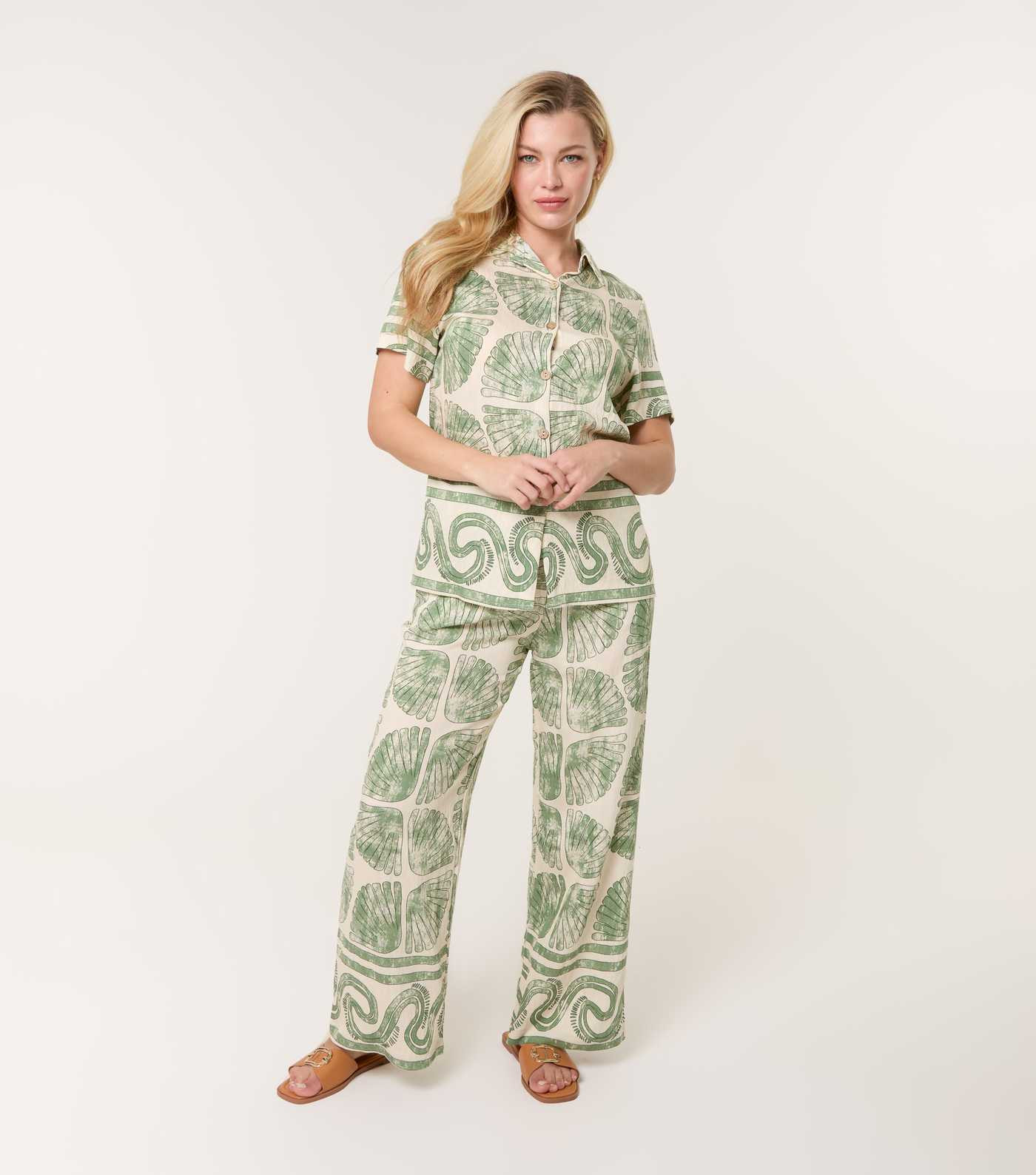 Blue Vanilla Green Seashell Print Top and Trousers Set | New Look | New Look (UK)