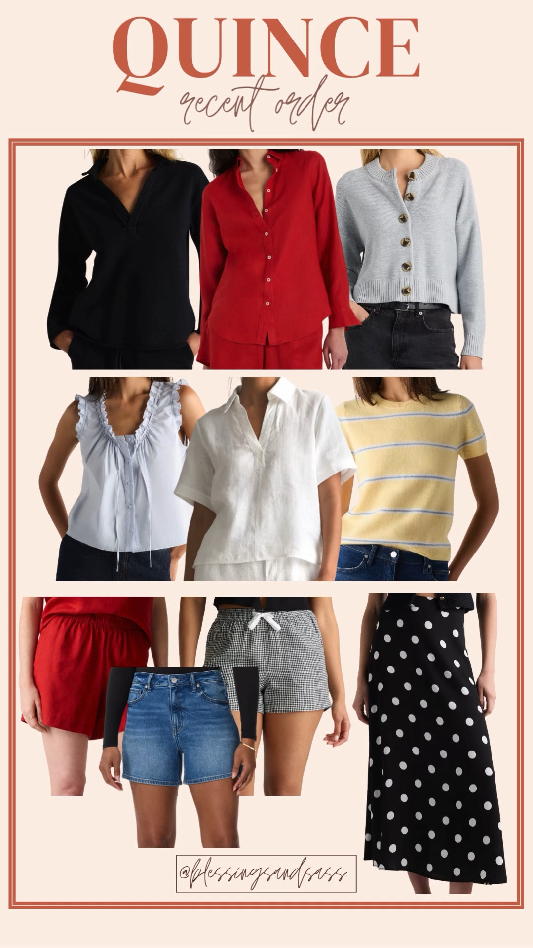 Recent order from Quince

Recent order, quince, affordable fashion, spring style, summer style, trending, ageless style, over 60 fashion, linen, sweater, stripes, denim shorts, polka dots, cardigan, gingham, matching set, basics 

#LTKSeasonal #LTKootd #LTKOver40