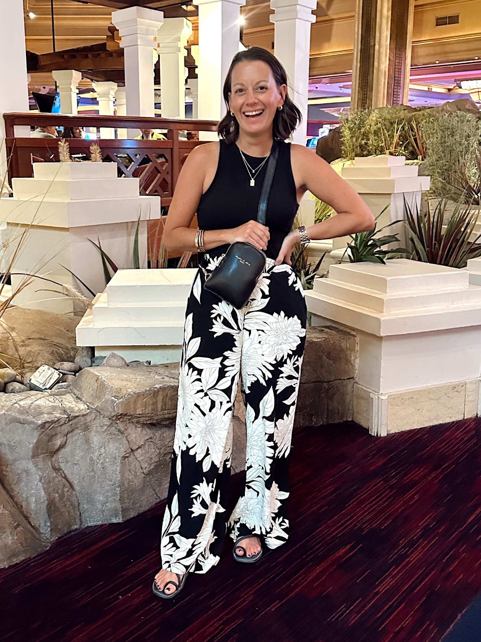 Vegas outfit! 
Amazon pants runs true true to size - black tank - black sandals.



#LTKOver40 #LTKFindsUnder50 #LTKStyleTip