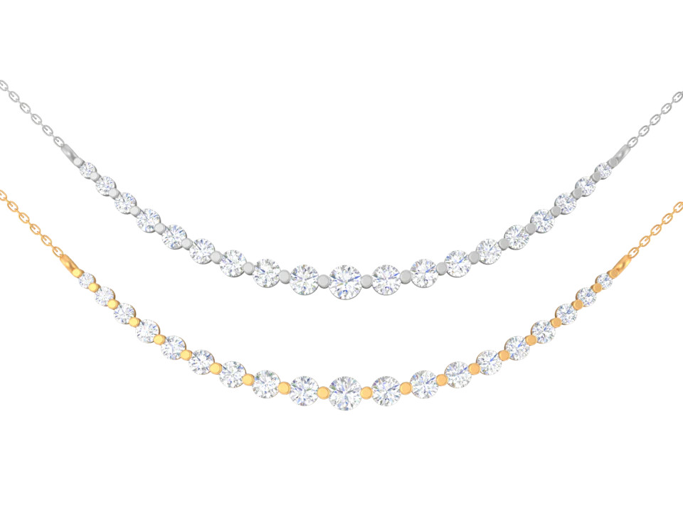 Diamond Curved Bar Necklace | Milliard Diamond Concierge