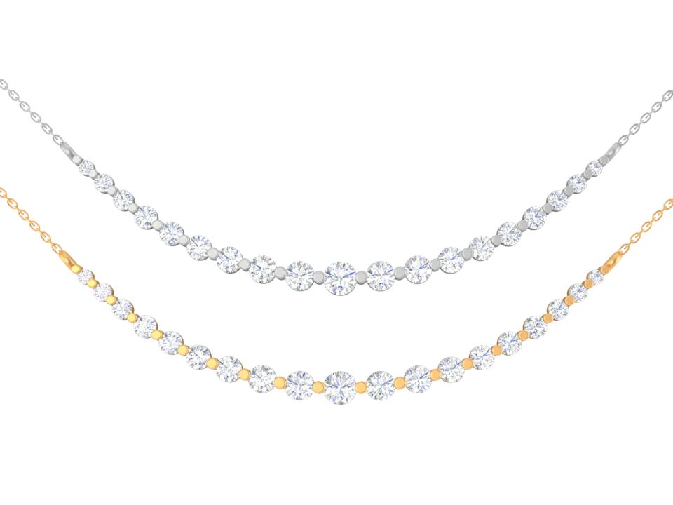 Diamond Curved Bar Necklace | Milliard Diamond Concierge