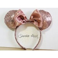 Rose Gold Inspired Mickey Ears/MinnieEars/Bow/Ears/Rose Gold/Mickey/Minnie/Rose Gold Mickey Ears/Rose Gold Minnie Ears/Mickey Ears | Etsy (US)