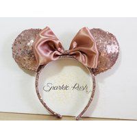 Rose Gold Inspired Mickey Ears/MinnieEars/Bow/Ears/Rose Gold/Mickey/Minnie/Rose Gold Mickey Ears/Rose Gold Minnie Ears/Mickey Ears | Etsy (US)