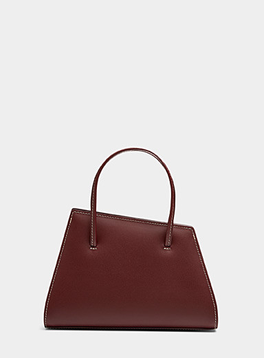 Topstitched angular mini bag | Simons
