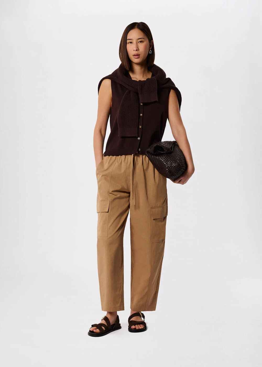 Neutral Utility Cotton Barrel Trouser | WHISTLES | Whistles UK | | Whistles