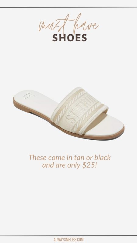 Love these neutral flat slide sandals for summer. Available in both black and cream and only $25.

#LTKfindsunder50 #LTKstyletip #LTKshoecrush