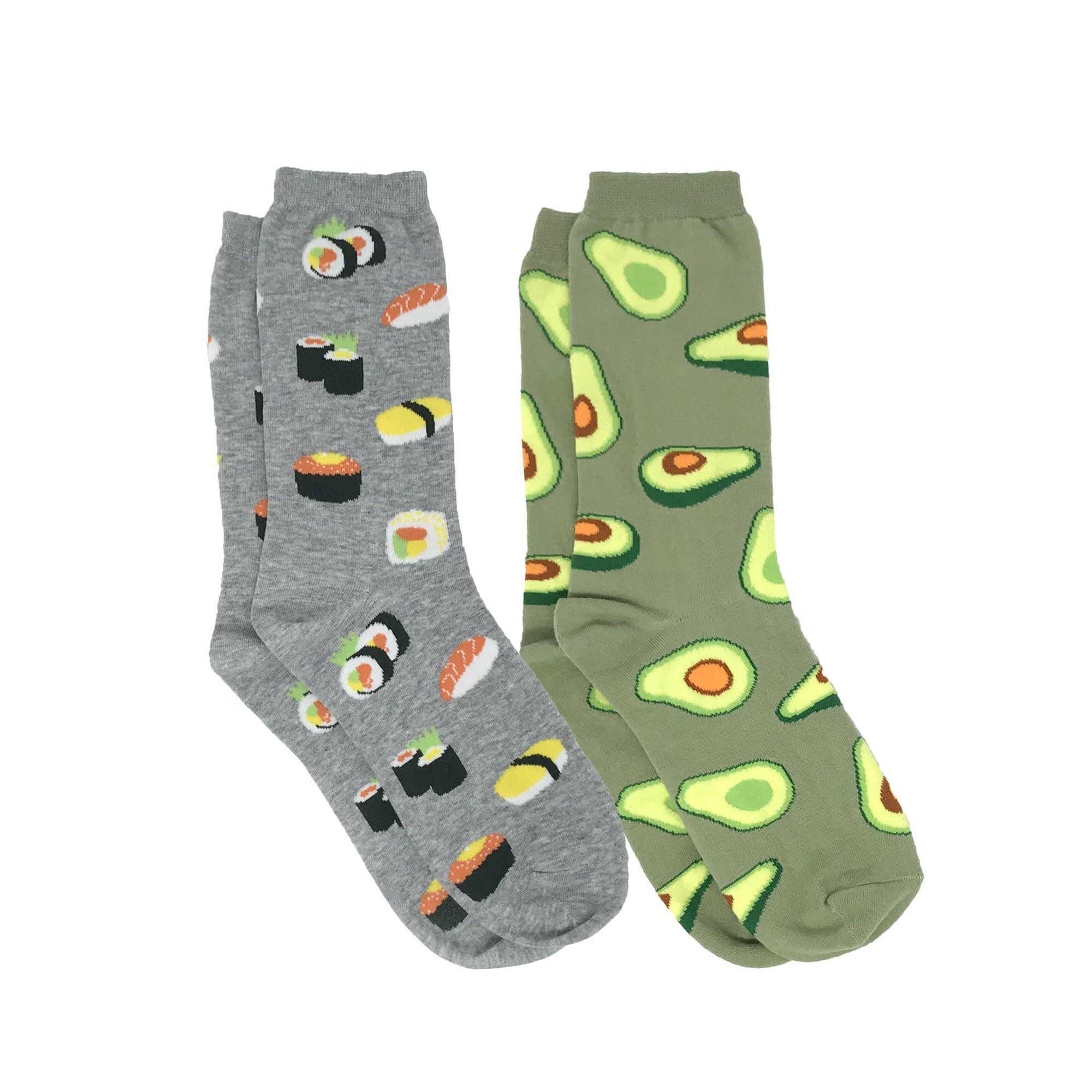 360 Threads Avocado & Sushi Rolls Sashimi Socks 2-PAIRS (Women's) | Walmart (US)