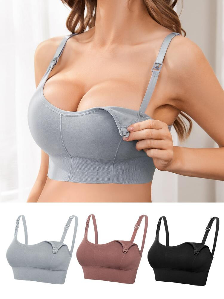 Maternity 3pack Seamless Nursing Bra | SHEIN