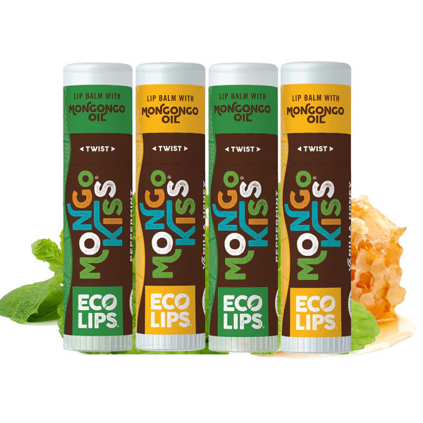 Mongo Kiss® Peppermint and Vanilla Honey Organic Lip Balm, 4 Pack Variety | Eco Lips