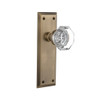 Click for more info about Clear Crystal Waldorf Single Dummy Door Knob with New York Long Plate