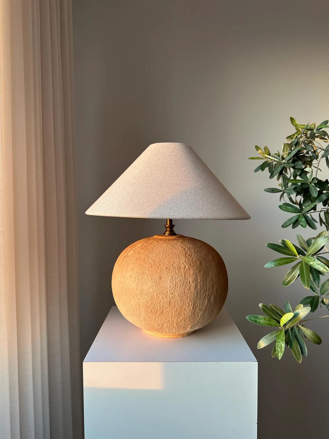 Earthy Terracotta Ceramic Table Lamp - Earthenware Terracotta Lighting Wabi Sabi, Bohemian and Ru... | Etsy (US)