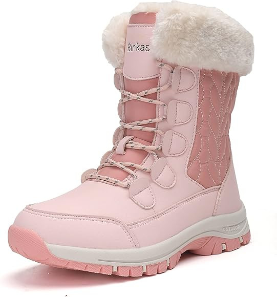 binkasen Snow Boots Women Winter Hiking Waterproof Insulated with Laces | Amazon (US)