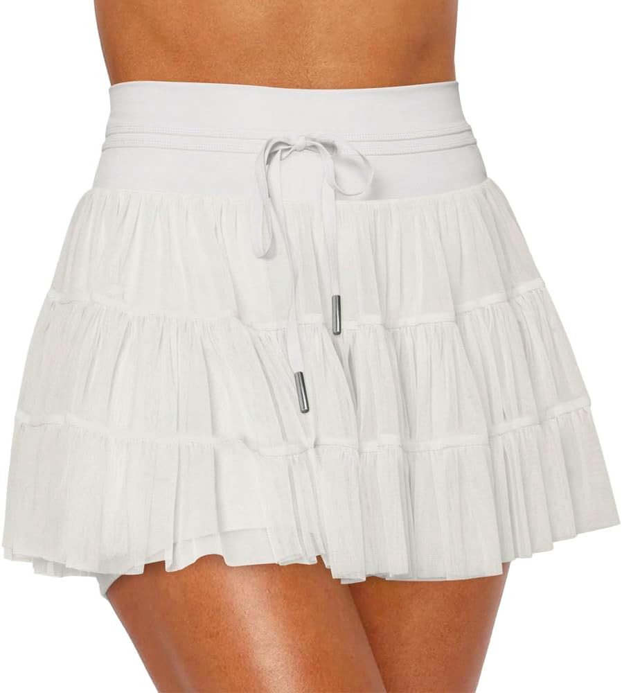 Yeshire Women's Skirts Flowy A Line Short Skirt High Waisted Ruffle Tiered Skorts Mini Skirts Ple... | Amazon (US)