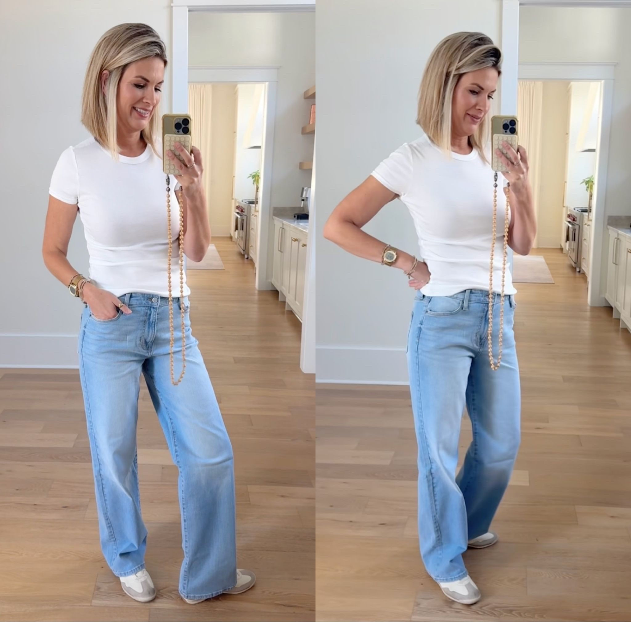I am 5’11” wearing small in the tee and small tall in the jeans. Sneakers true to size.

#LTKootd #LTKmomlife #LTKTall
