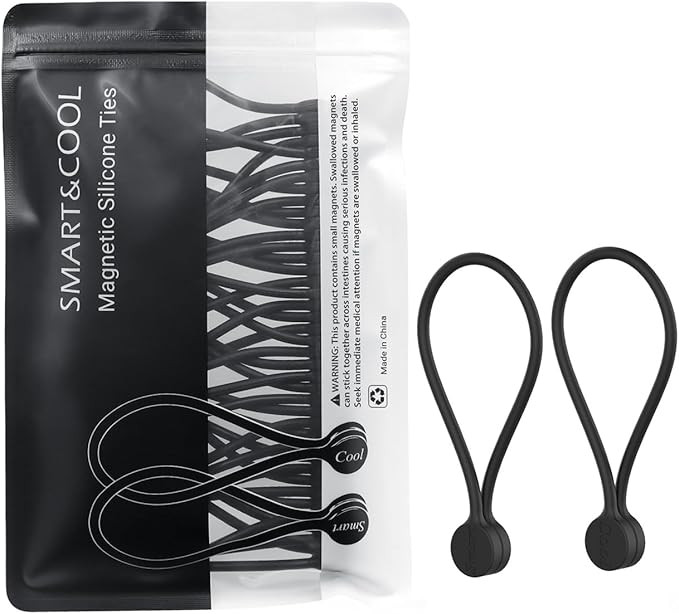 SMART&COOL Reusable Silicone Magnetic Cable Ties for Bundling and Organizing, Holding Stuff, Book... | Amazon (US)