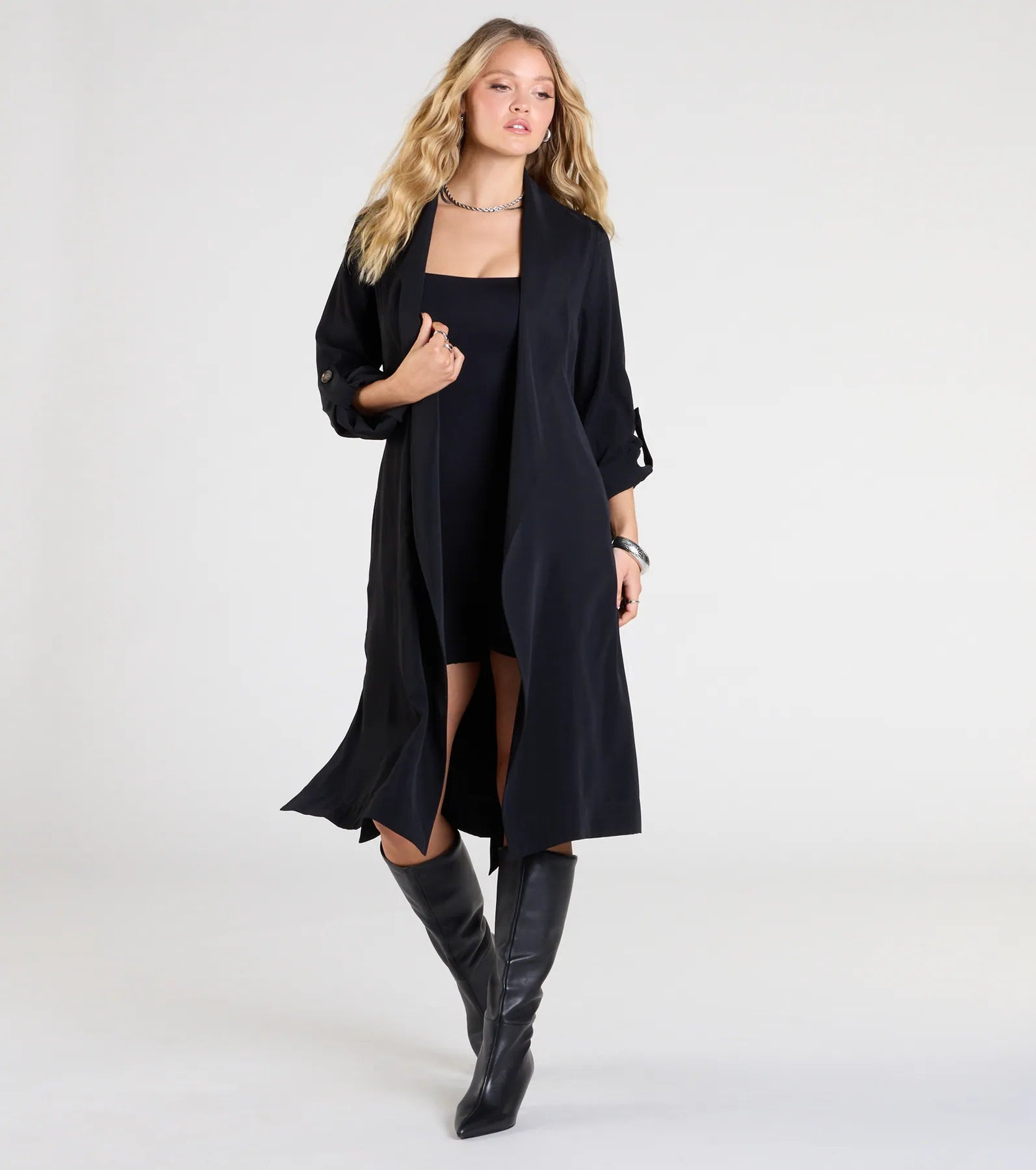 Stylish Season Belted Duster Trench Coat | Windsor Stores