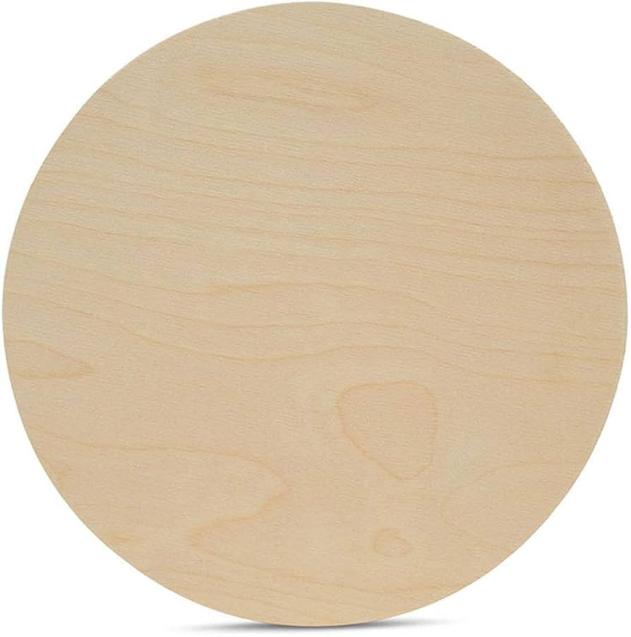 Wood Circles 12 inch, 1/4 Inch Thick, Birch Plywood Discs, Pack of 1 Unfinished Wood Circles for ... | Amazon (US)