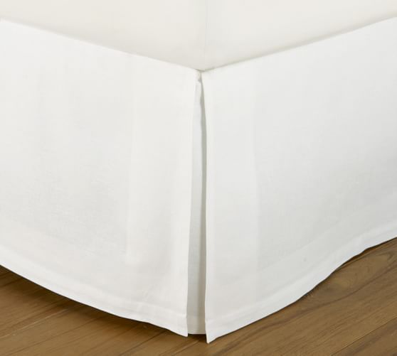PB Essential Cotton Linen Blend Bed Skirt | Pottery Barn (US)