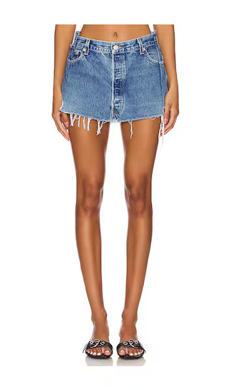 Angeli Mini Skirt in Vintage Denim | Revolve Clothing (Global)