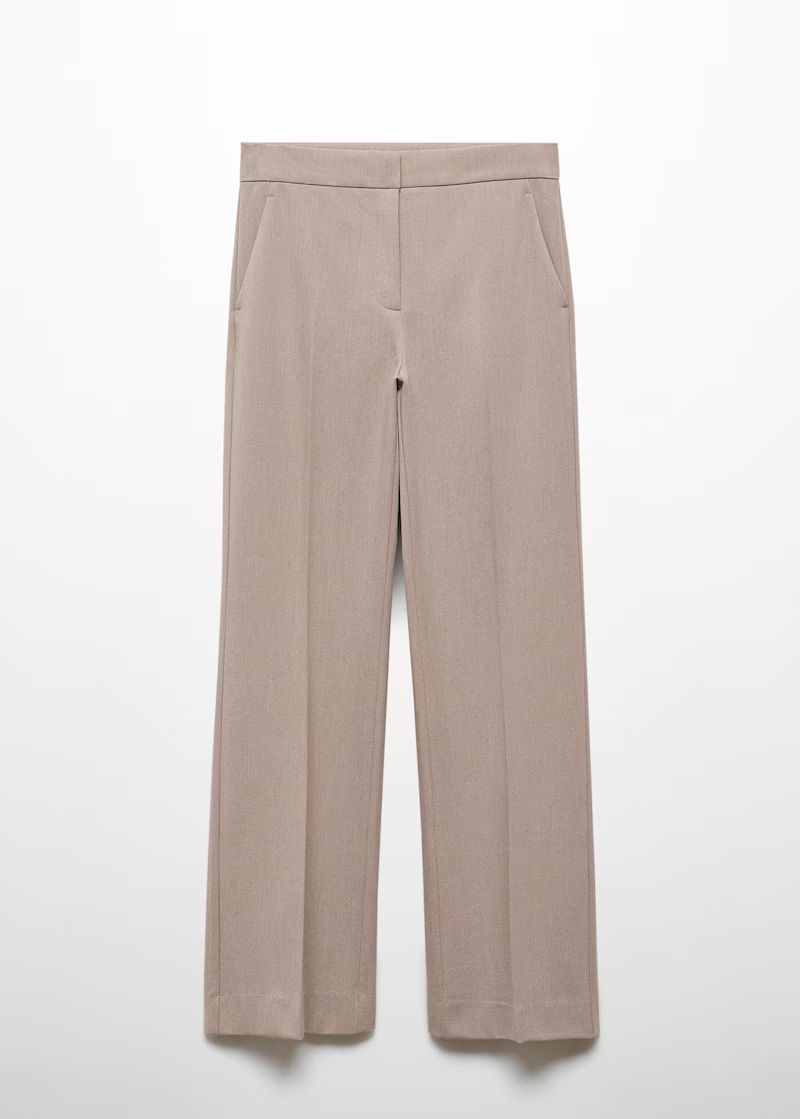 Mid-rise wideleg trousers -  Women | Mango USA | MANGO (US)