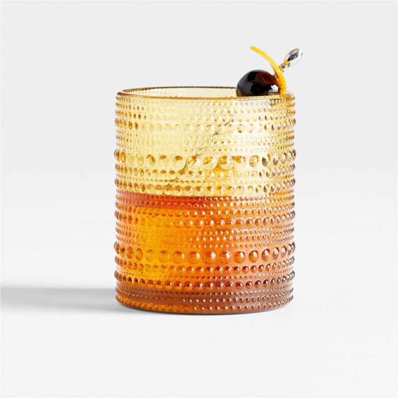 Alma Amber Double Old-Fashioned Glass + Reviews | Crate & Barrel | Crate & Barrel
