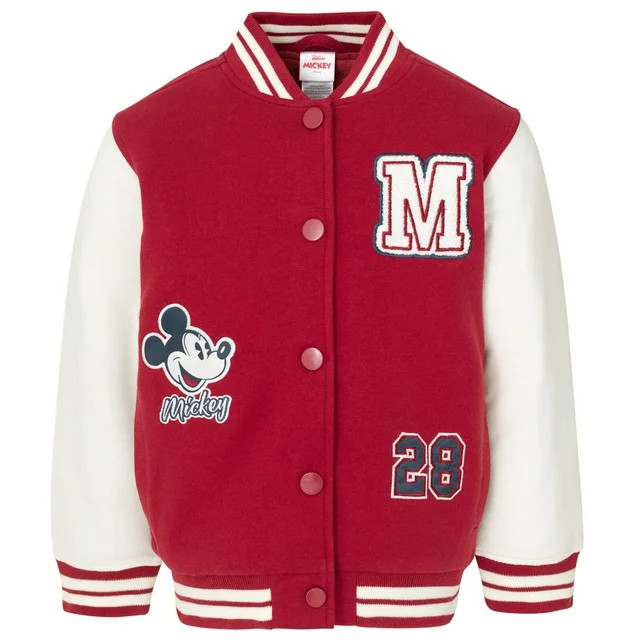 Disney Mickey Mouse Varsity Bomber Jacket Toddler to Big Kid | Walmart (US)