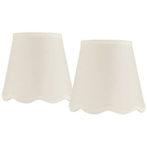 White Set of 2 Empire Lamp Shades 4x6x5.5 (Candle Clip) | Lamps Plus