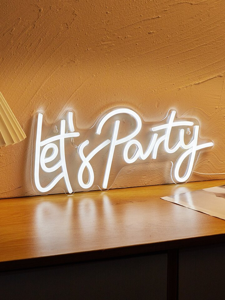 1pc PS LED Neon Sign, Modern Slogan Design Neon Light For Home Decor | SHEIN